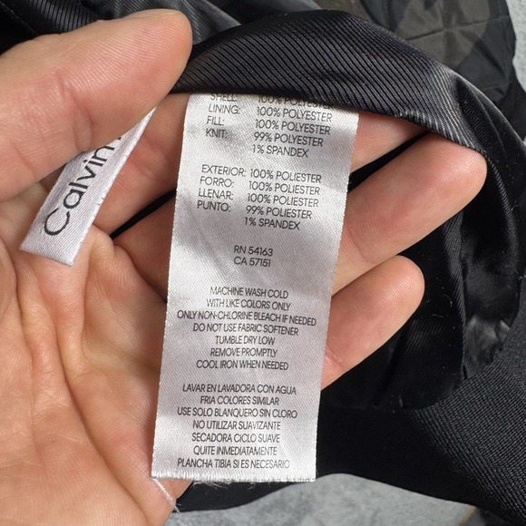 Calvin Klein Jacket Mens Large Quilted‎ Bomber Full Zip Camouflage Streetwear - Picture 7 of 11